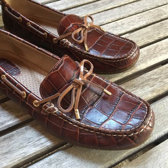 Sperry Shoes - Sperry Top-Sider Leather Croc Embossed Slip On